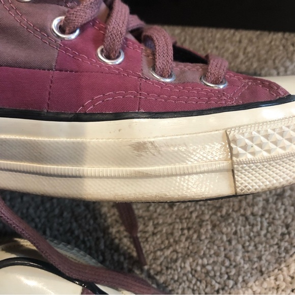 Like new CONVERSE unisex high top patchwork Chuck 70 Hi wine rose taupe women 6 - Picture 10 of 11